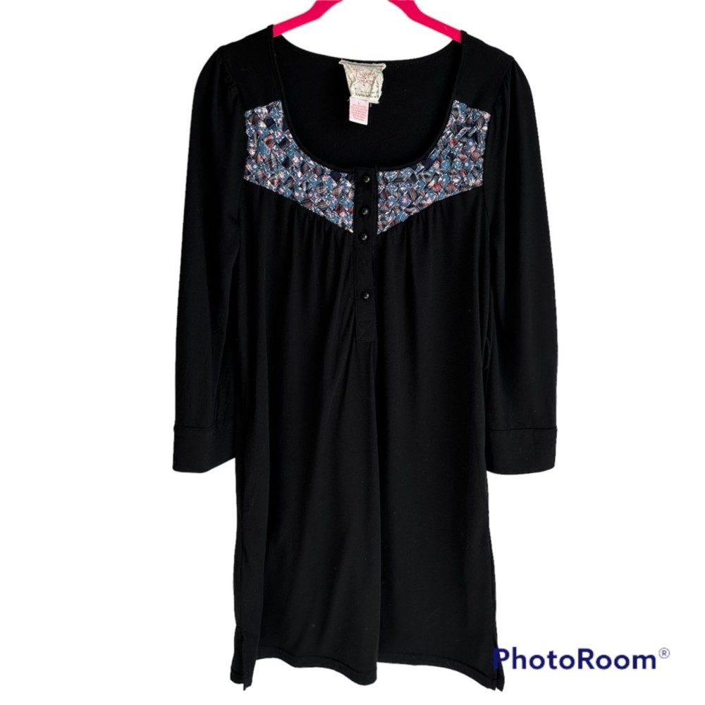 FLYING TOMATO Black Long Sleeve Ladies Casual Career Braided Neck Dress,‎ L